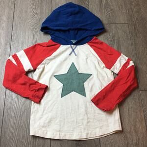 Mini Boden Hooded Logo Raglan T-Shirt Star 5-6 Years Old Boy